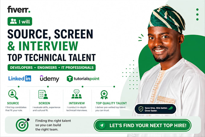 source screen and interview top technical talent