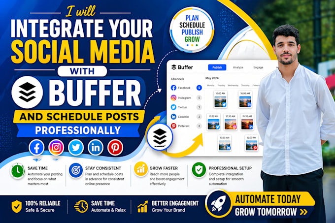 integrate your social media with buffer and schedule posts professionally