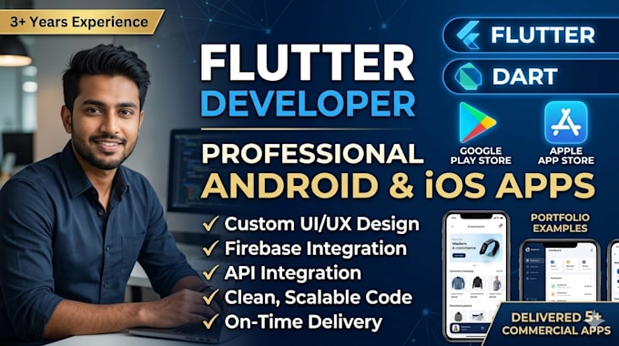 develop professional flutter apps for ios and android