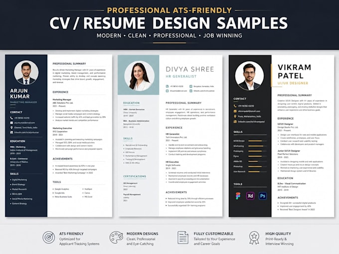 write, edit and design a professional resume or CV