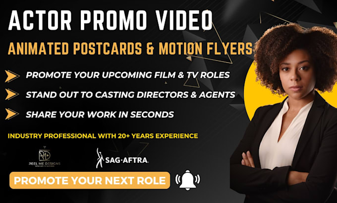 create an animated actor promo video or motion flyer for tv or film release