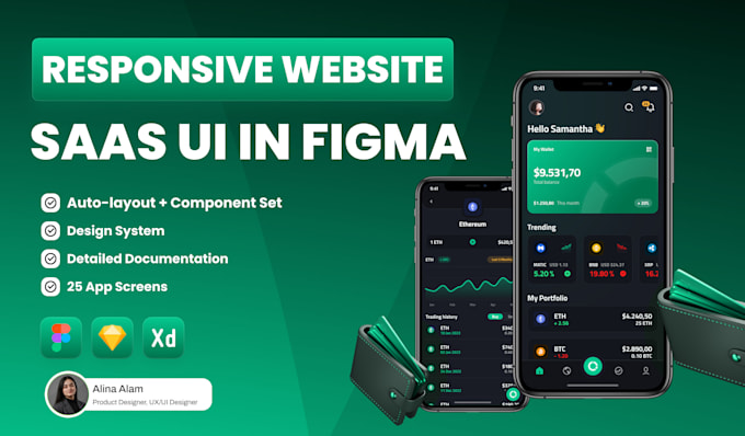 a high converting responsive website or saas UI in figma