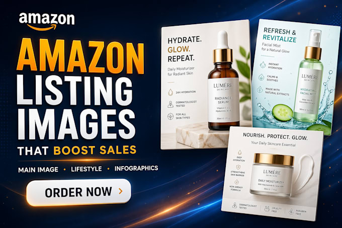 design amazon listing images, main image and infographics