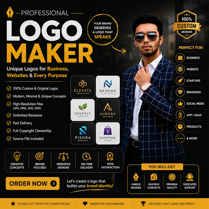 design a modren minimalist logo for your business or brand