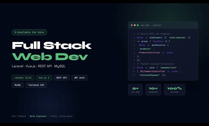 build a professional laravel rest API or full stack web application