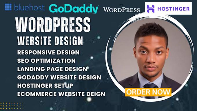 wordpress website design hostinger bluehost siteground ionos godaddy website
