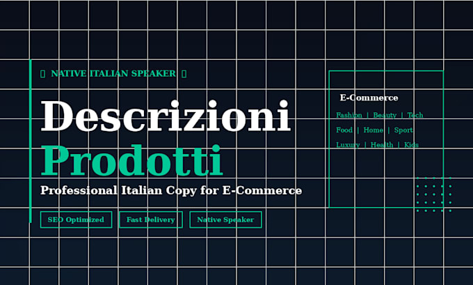 write compelling italian product descriptions for ecommerce