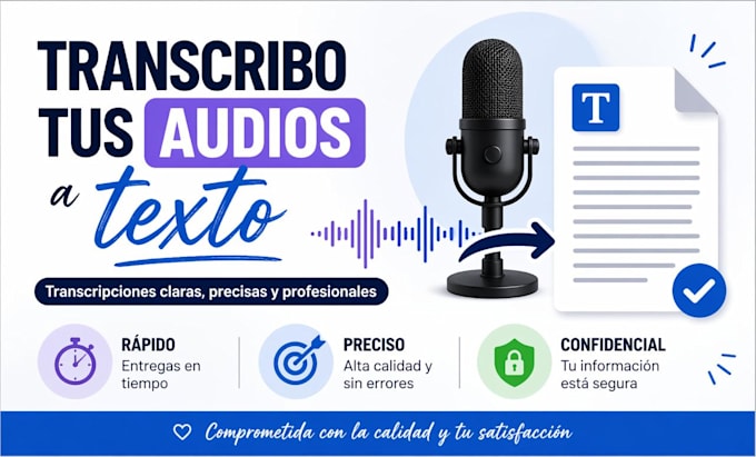 transcribiré tus audios a texto de forma clara y precisa