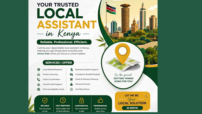 provide local support and assistance for any task in kenya