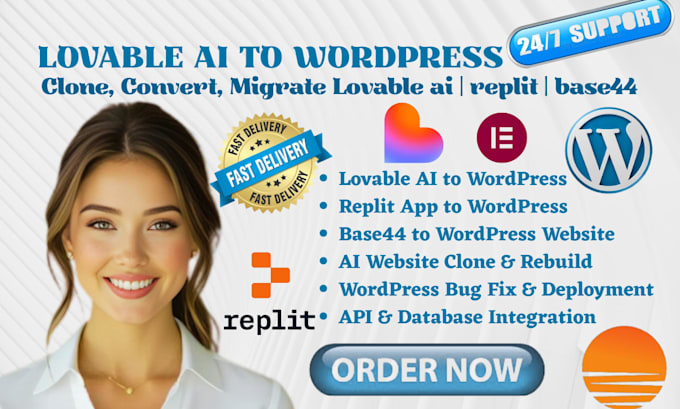 convert lovable ai to wordpress migrate fix clone lovable ai replit base44 apps