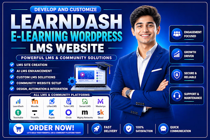 build wordpress lms website with tutor lms pro, learndash buddyboss, masterstudy