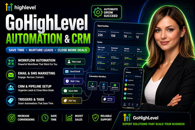 automate your gohighlevel CRM with workflows, email and SMS