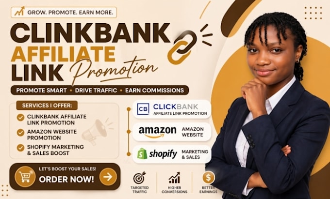 clickbank affiliate links, shopify store, amazon website traffic