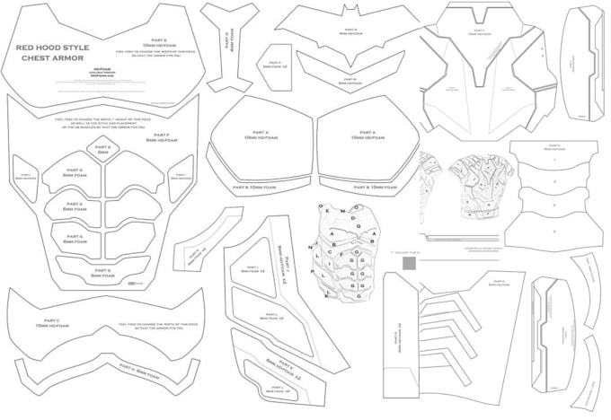 Cosplay sewing patterns eva foam armor templates helmet blueprints ...