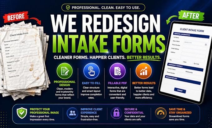 redesign your forms into clean, professional, printable plus digital formats