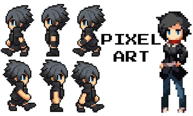 create pixel art sprite sheet pixel animation 2d pixel game assets for rpg maker