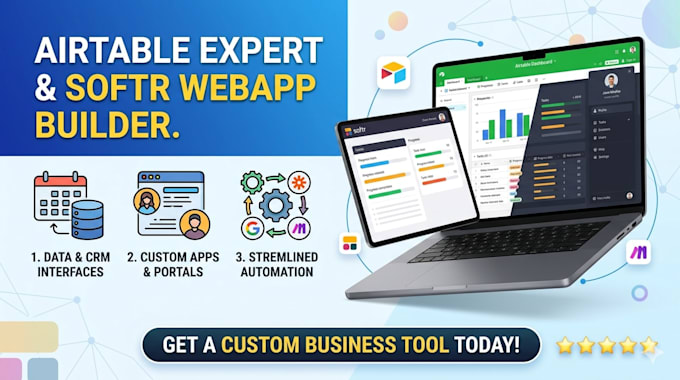airtable automation, airtable expert, airtable crm interface, glide softr webapp