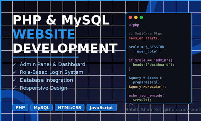 build a PHP mysql website with admin panel