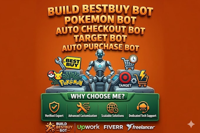 build bestbuy bot, pokemon bot, auto checkout bot, target bot, auto purchase bot