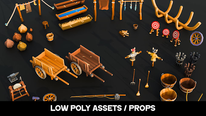 create low poly models, props and asset packs
