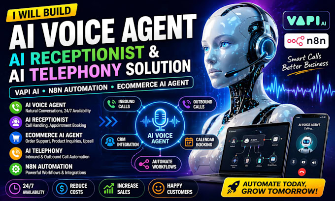 Ai voice receptionist ai sales agent ai calling agent vapi ai n8n ...
