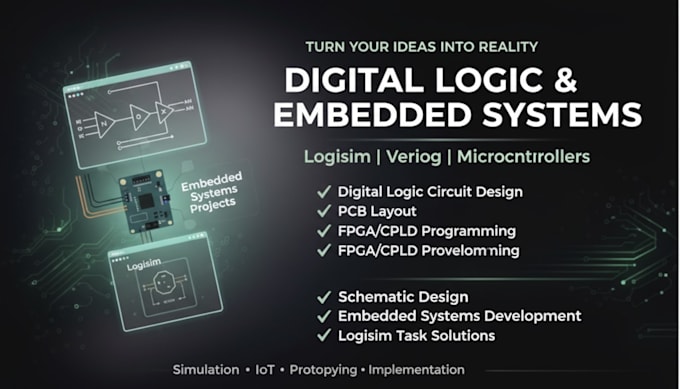solve digital logic circuit design logisim tasks and embedded systems projects
