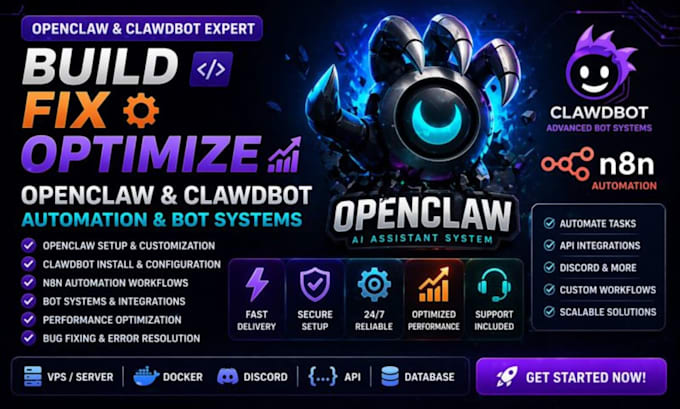 build fix optimize openclaw clawdbot n8n automation workflows bot systems