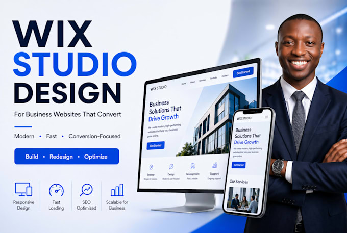 wix studio website design, responsive business website, wix studio redesign