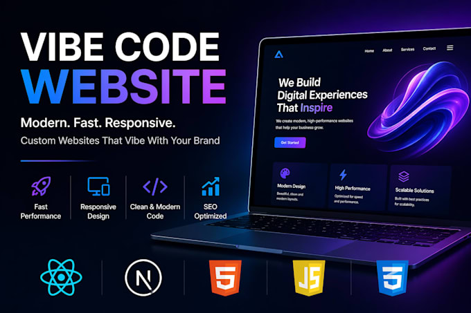 Eine maßgeschneiderte vibe code website mit react js, next js, html5 ...