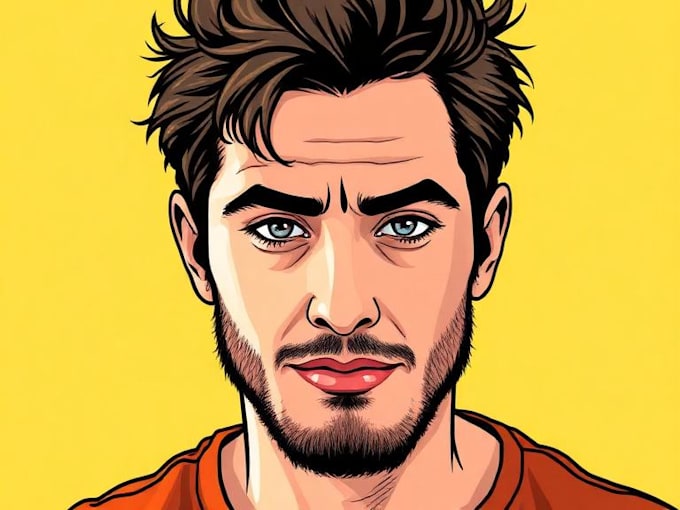 turn yourself a cartoon vector portrait illustration