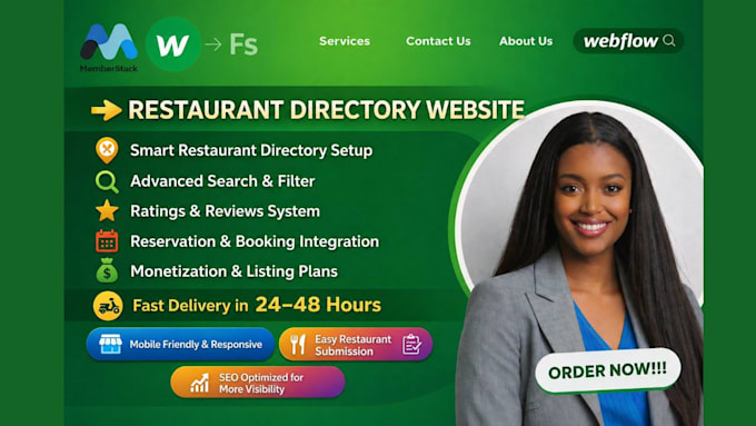 build restaurant directory website online food ordering booking delivery system
