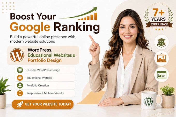 create wordpress website educational website and portfolio website