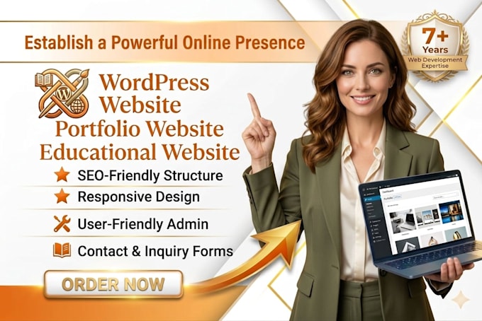 create wordpress website educational website and portfolio website