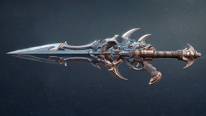 high quality weapon concept art for gaming and more