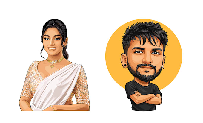 create realistic vector portrait illustration for your image