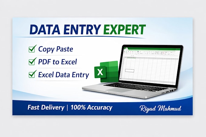 do accurate data entry, copy paste , excel work
