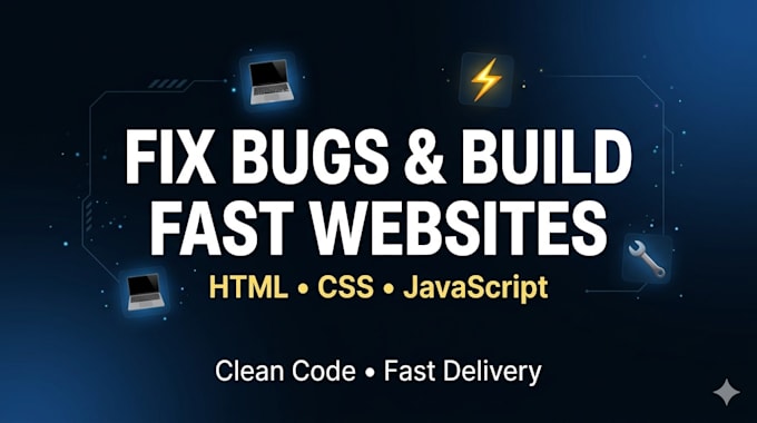 fix website bugs, errors, and issues in HTML CSS javascript