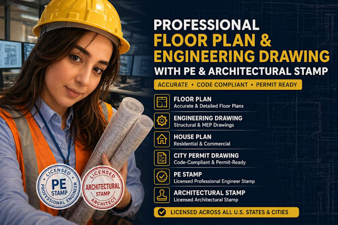 do architectural stamp, do pe stamp, structure, mep drawings for city permits