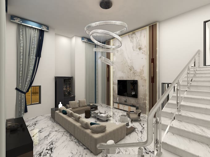 design and render complete home interior with 3d visuals
