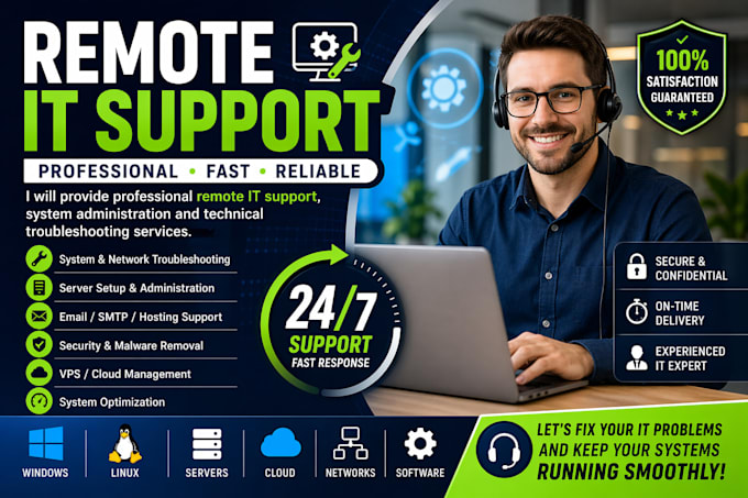 provide technical and IT system support services remotely