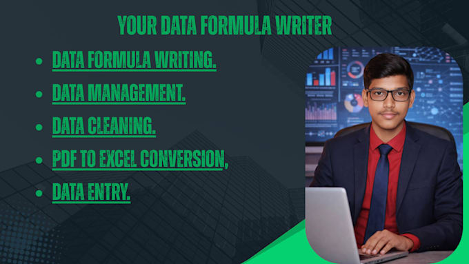 do data formula writing, urgent data entry and cleaning