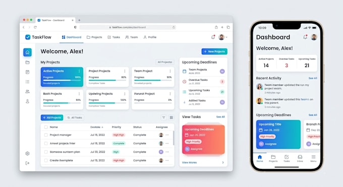 design responsive UI UX for web and mobile