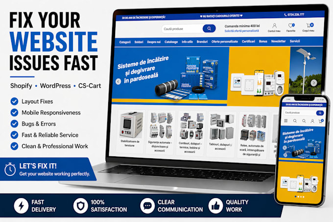 fix layout, bugs or mobile issues on your website