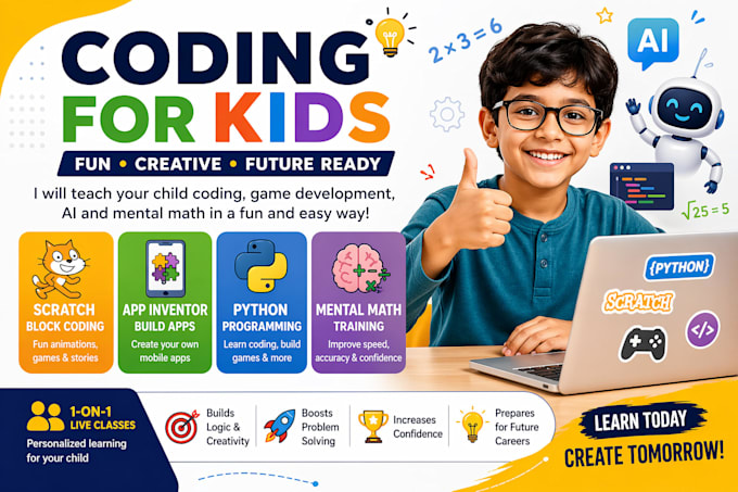 teach kids coding, scratch, python and game dev