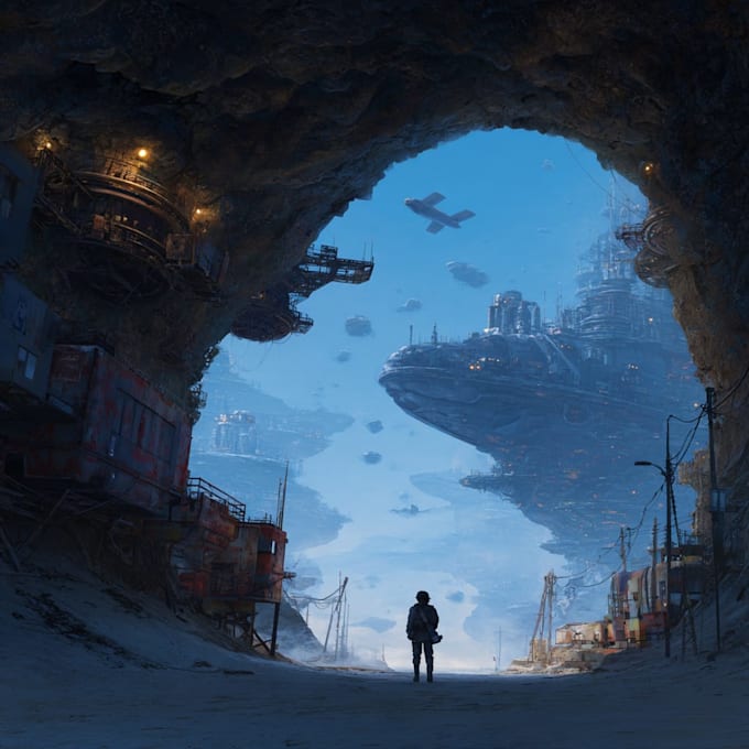 create concept art for games,films