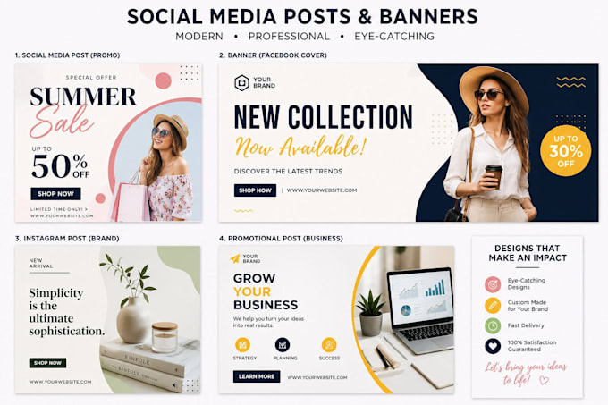 design posts and banners for social media
