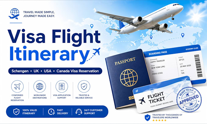 create flight itinerary for visa application