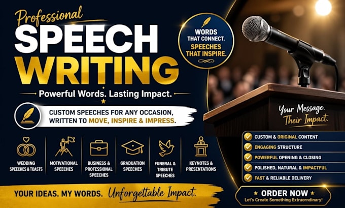 write powerful speech writing for weddings and events
