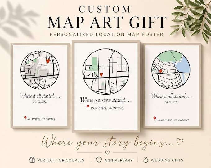 create personalized custom map poster of your special location