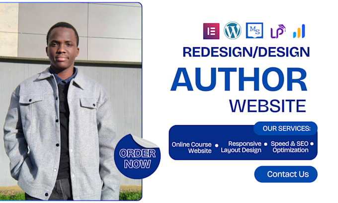 author website, book author website, course website on wix or wordpress website